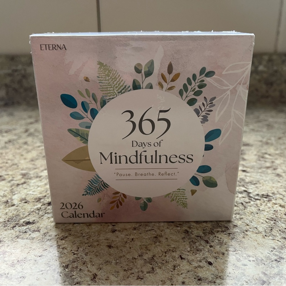 Eterna Floral Mindfulness Daily Flip Calendar - Pink, Teal & Sage